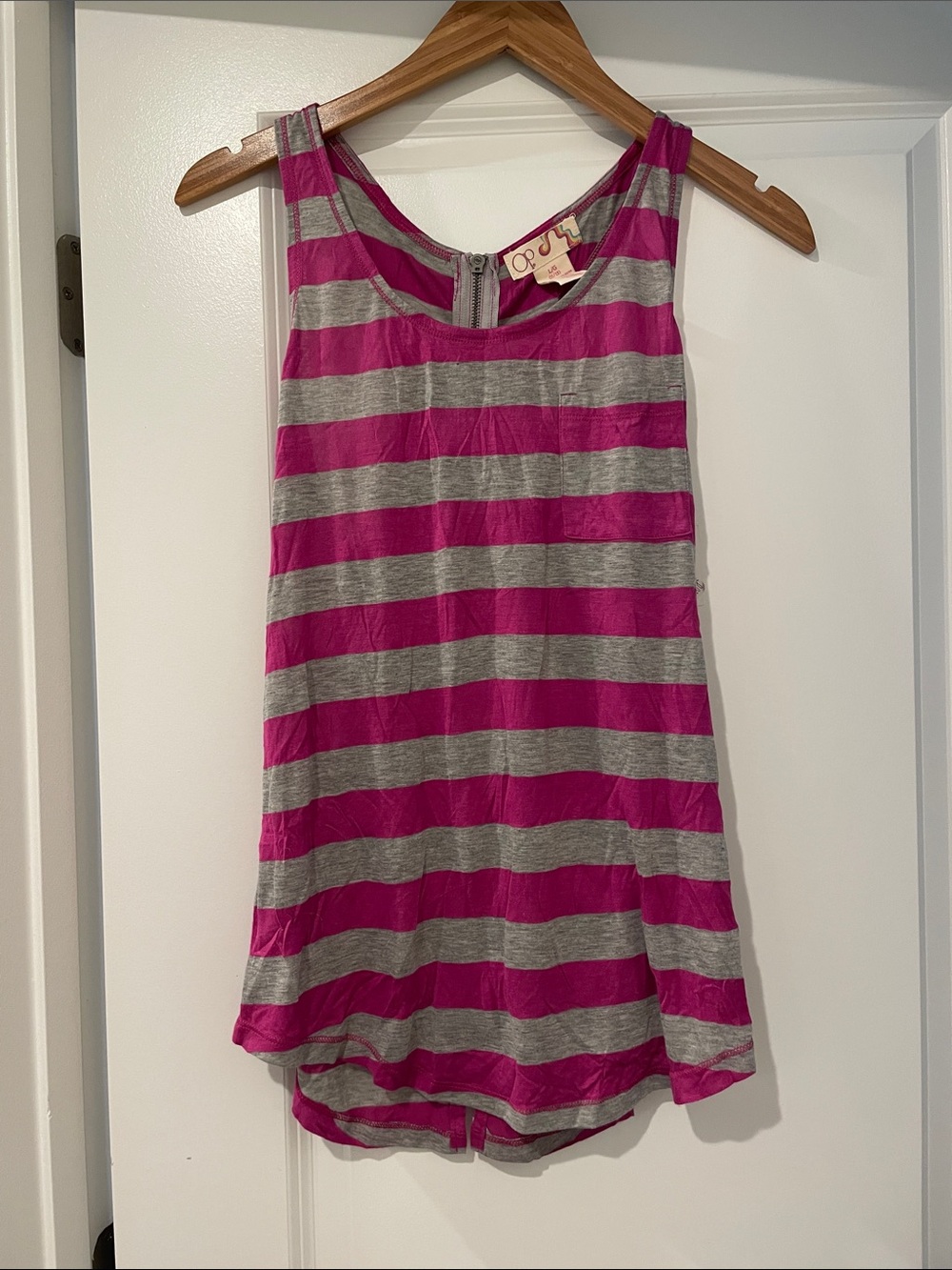 Op Striped purple & Gray Sleeveless Tank top large nwt